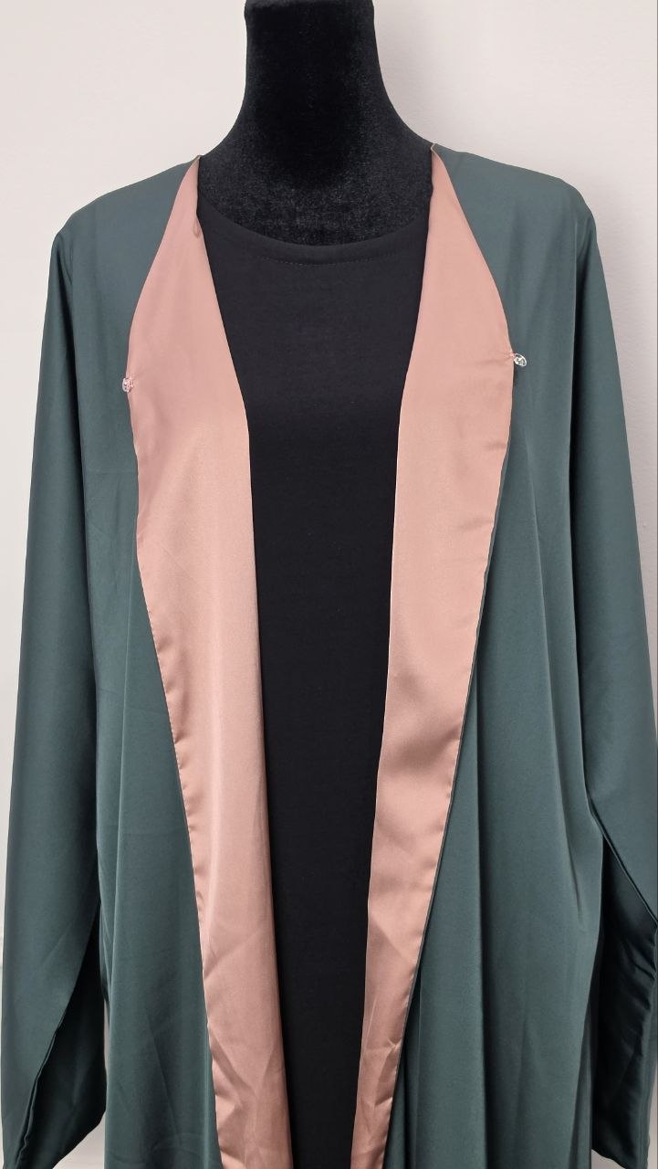 Raya Abaya - Teal Rose alternate detail