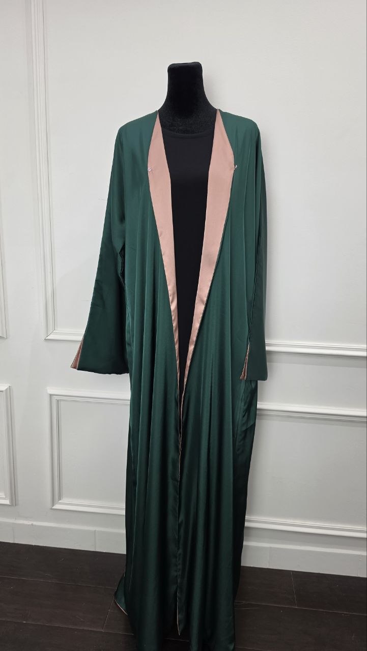 Raya Abaya - Emerald Rose alternate side view