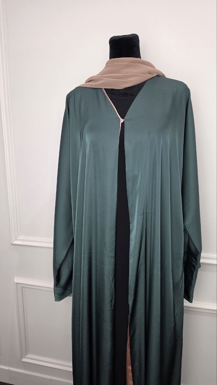 Raya Abaya - Plum Rose reversible side view