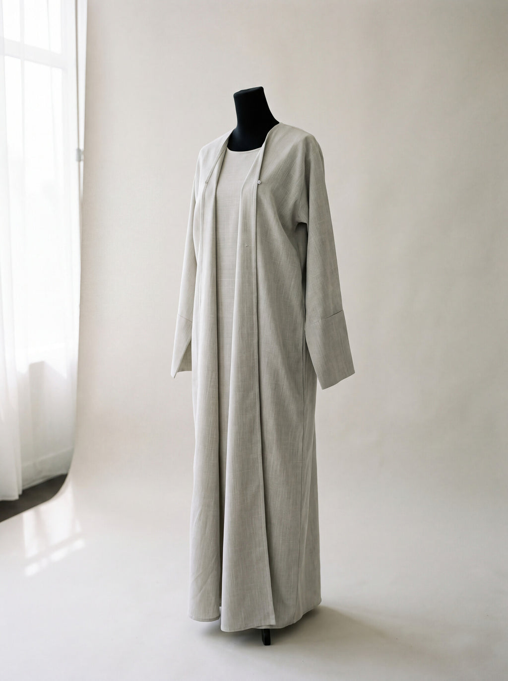 Safa Abaya linen fabric second color front view